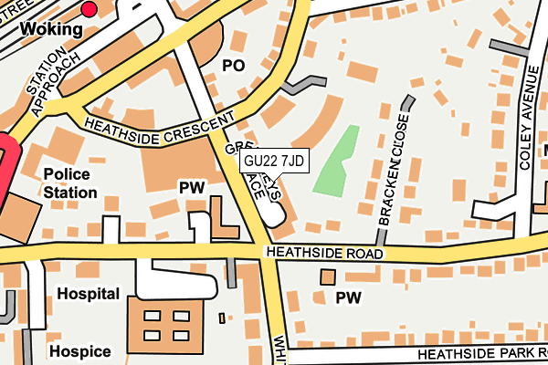 GU22 7JD map - OS OpenMap – Local (Ordnance Survey)