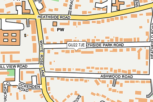 GU22 7JE map - OS OpenMap – Local (Ordnance Survey)