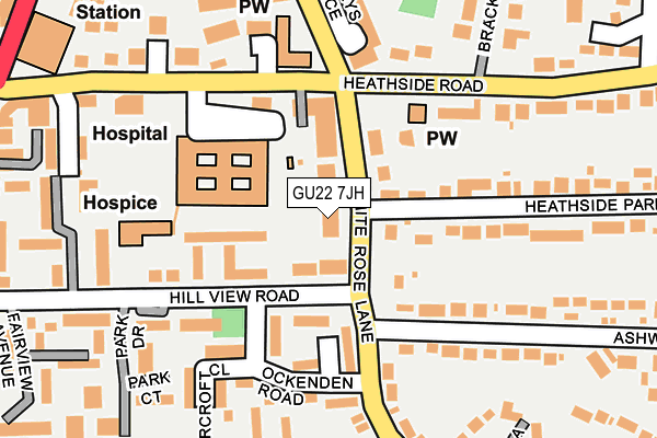 GU22 7JH map - OS OpenMap – Local (Ordnance Survey)