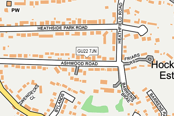 GU22 7JN map - OS OpenMap – Local (Ordnance Survey)