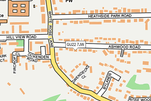 GU22 7JW map - OS OpenMap – Local (Ordnance Survey)