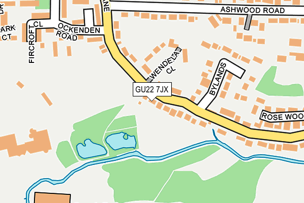 GU22 7JX map - OS OpenMap – Local (Ordnance Survey)