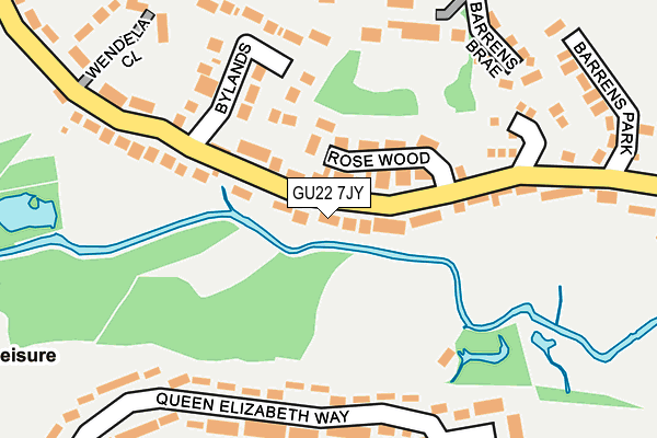 GU22 7JY map - OS OpenMap – Local (Ordnance Survey)