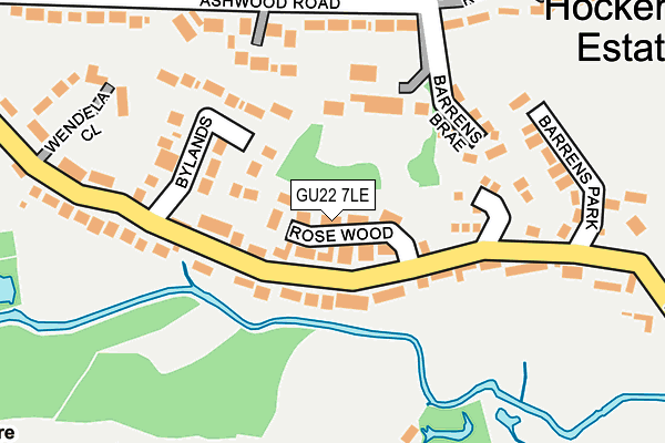 GU22 7LE map - OS OpenMap – Local (Ordnance Survey)