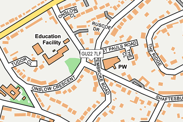 GU22 7LF map - OS OpenMap – Local (Ordnance Survey)