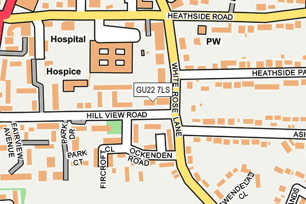 GU22 7LS map - OS OpenMap – Local (Ordnance Survey)