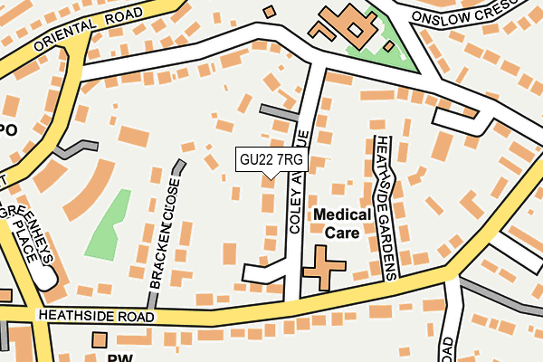 GU22 7RG map - OS OpenMap – Local (Ordnance Survey)