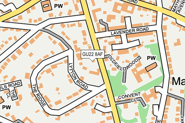 GU22 8AF map - OS OpenMap – Local (Ordnance Survey)