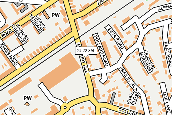 GU22 8AL map - OS OpenMap – Local (Ordnance Survey)
