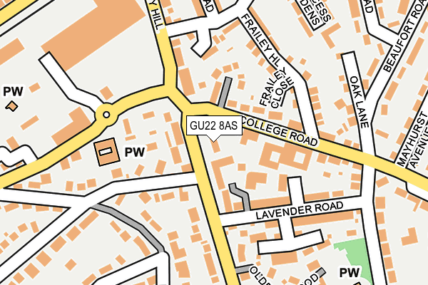 GU22 8AS map - OS OpenMap – Local (Ordnance Survey)