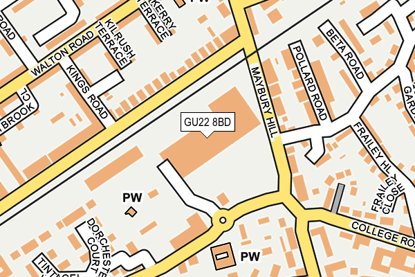 GU22 8BD map - OS OpenMap – Local (Ordnance Survey)