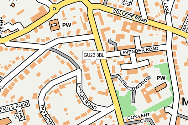 GU22 8BL map - OS OpenMap – Local (Ordnance Survey)