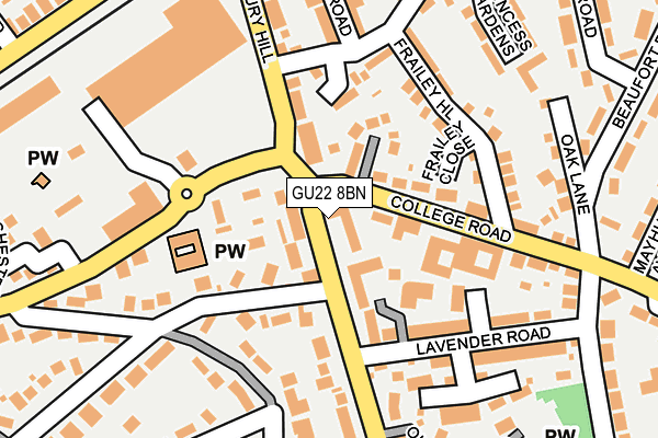 GU22 8BN map - OS OpenMap – Local (Ordnance Survey)