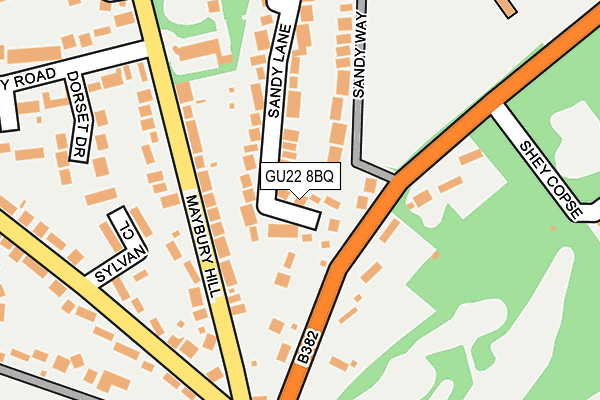 GU22 8BQ map - OS OpenMap – Local (Ordnance Survey)
