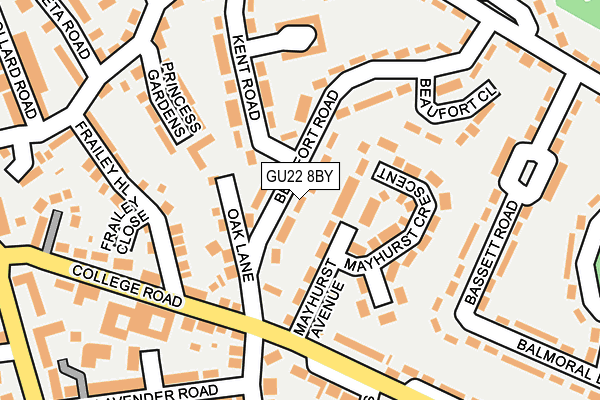GU22 8BY map - OS OpenMap – Local (Ordnance Survey)