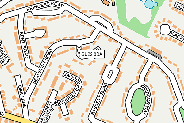 GU22 8DA map - OS OpenMap – Local (Ordnance Survey)