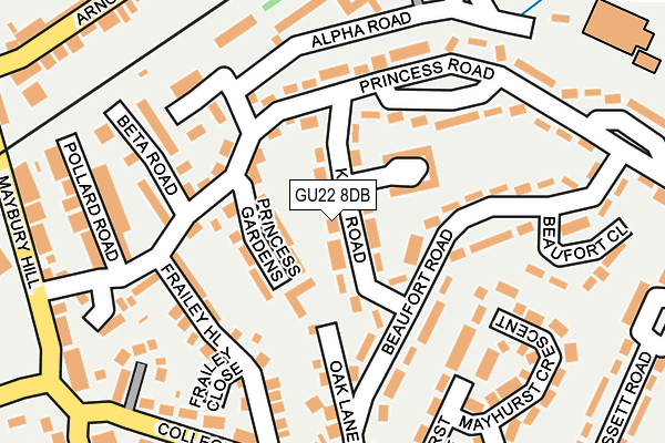 GU22 8DB map - OS OpenMap – Local (Ordnance Survey)