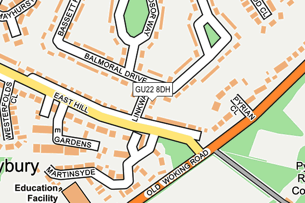 GU22 8DH map - OS OpenMap – Local (Ordnance Survey)