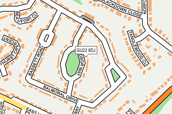 GU22 8DJ map - OS OpenMap – Local (Ordnance Survey)