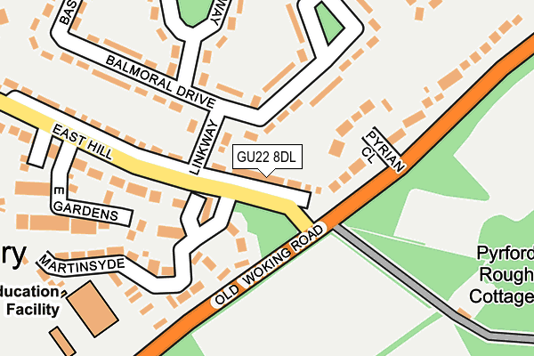 GU22 8DL map - OS OpenMap – Local (Ordnance Survey)