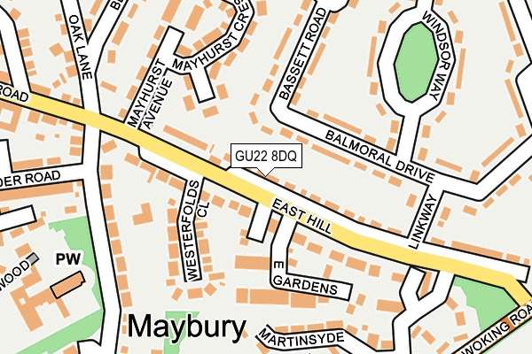 GU22 8DQ map - OS OpenMap – Local (Ordnance Survey)