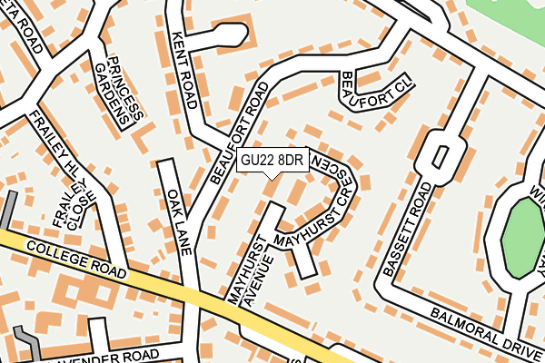 GU22 8DR map - OS OpenMap – Local (Ordnance Survey)