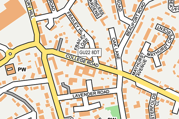 GU22 8DT map - OS OpenMap – Local (Ordnance Survey)