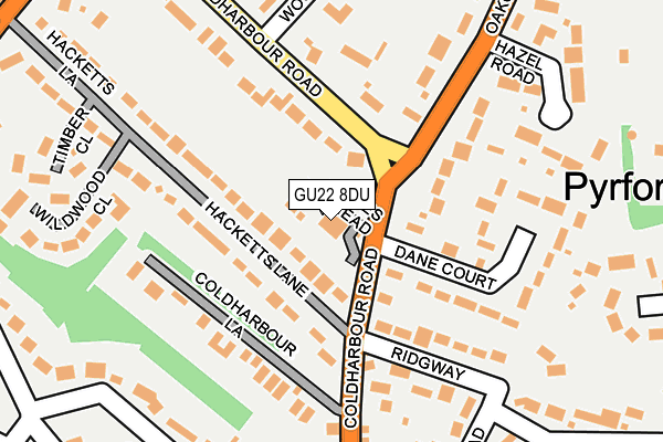 GU22 8DU map - OS OpenMap – Local (Ordnance Survey)