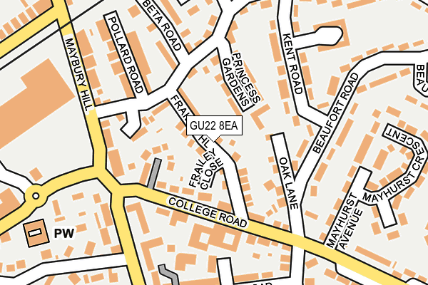 GU22 8EA map - OS OpenMap – Local (Ordnance Survey)