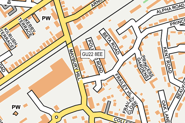 GU22 8EE map - OS OpenMap – Local (Ordnance Survey)