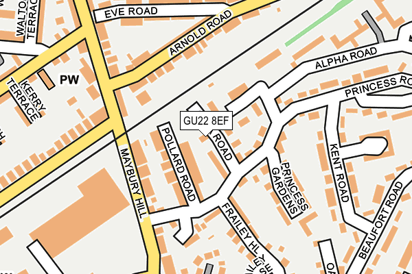 GU22 8EF map - OS OpenMap – Local (Ordnance Survey)