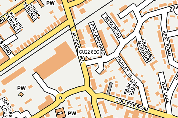 GU22 8EG map - OS OpenMap – Local (Ordnance Survey)