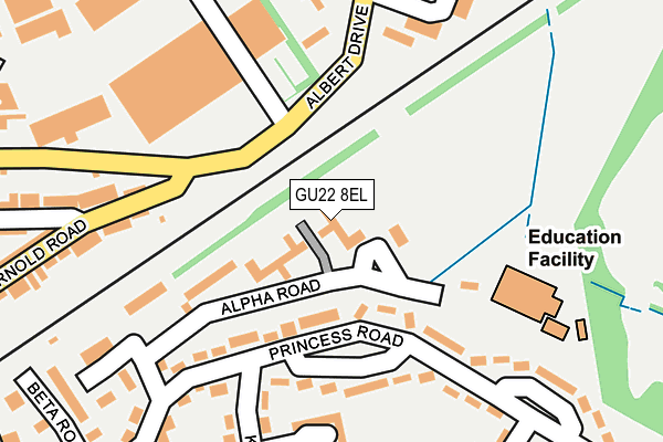 GU22 8EL map - OS OpenMap – Local (Ordnance Survey)