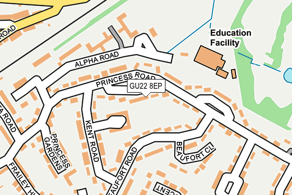 GU22 8EP map - OS OpenMap – Local (Ordnance Survey)