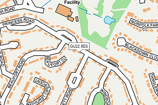 GU22 8ES map - OS OpenMap – Local (Ordnance Survey)