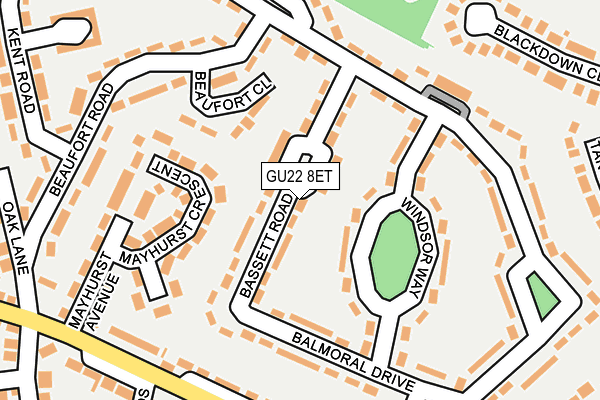 GU22 8ET map - OS OpenMap – Local (Ordnance Survey)