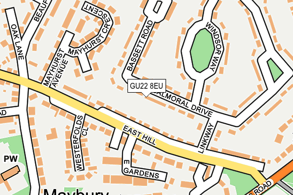 GU22 8EU map - OS OpenMap – Local (Ordnance Survey)