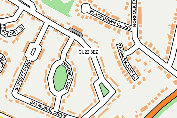 GU22 8EZ map - OS OpenMap – Local (Ordnance Survey)