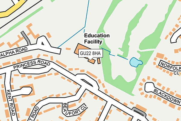 GU22 8HA map - OS OpenMap – Local (Ordnance Survey)