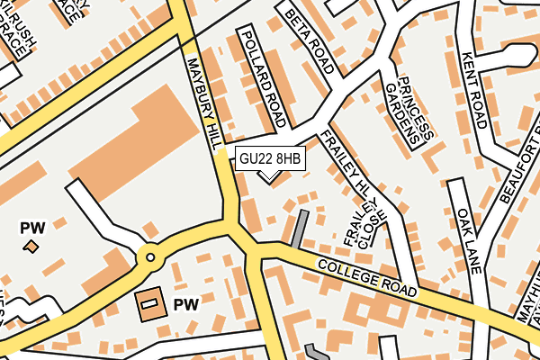 GU22 8HB map - OS OpenMap – Local (Ordnance Survey)