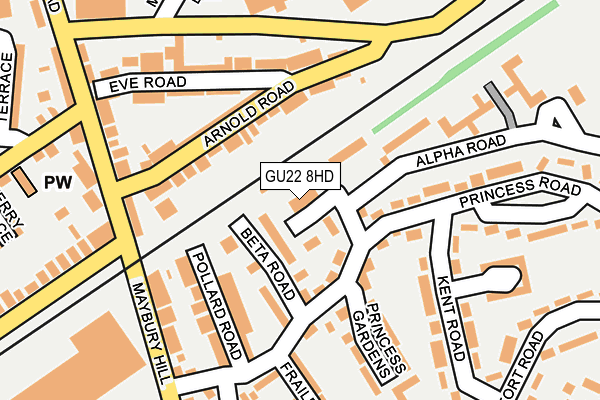 GU22 8HD map - OS OpenMap – Local (Ordnance Survey)