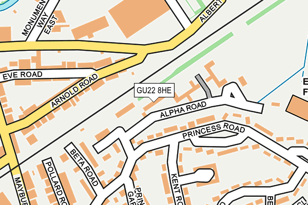 GU22 8HE map - OS OpenMap – Local (Ordnance Survey)