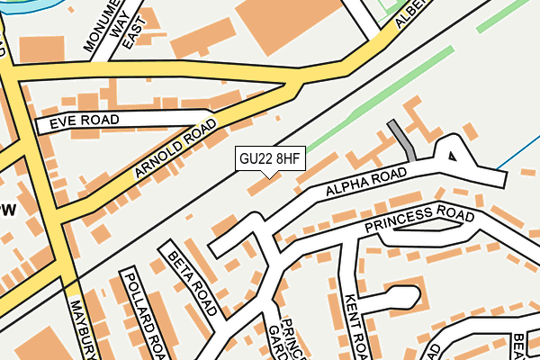 GU22 8HF map - OS OpenMap – Local (Ordnance Survey)