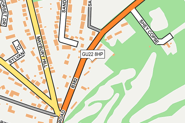 GU22 8HP map - OS OpenMap – Local (Ordnance Survey)