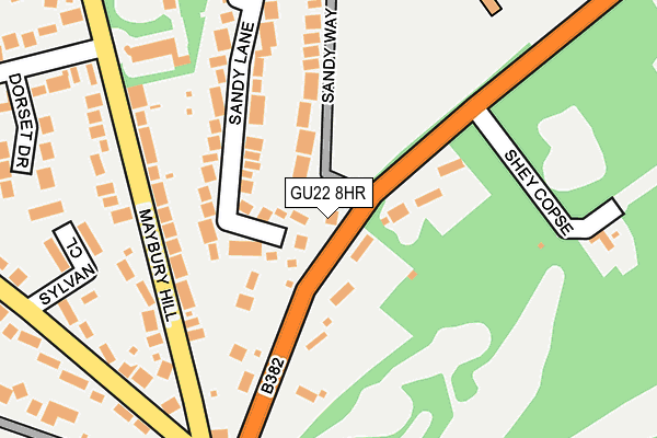 GU22 8HR map - OS OpenMap – Local (Ordnance Survey)