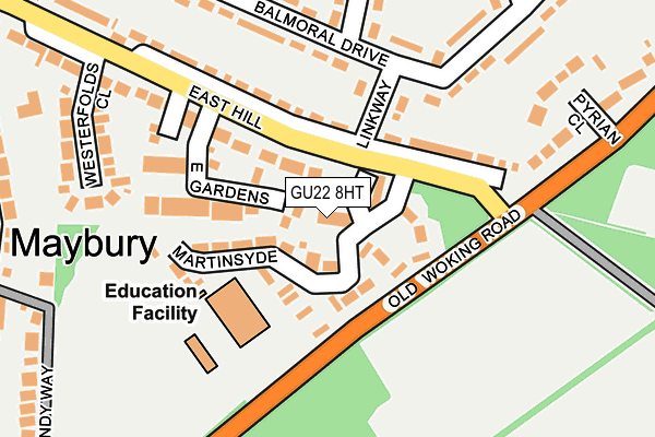 GU22 8HT map - OS OpenMap – Local (Ordnance Survey)