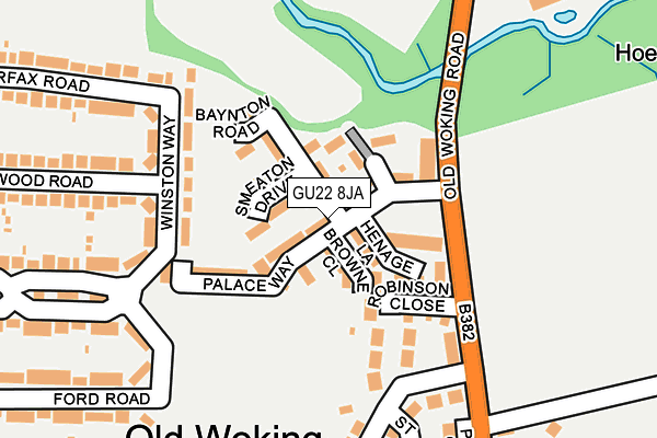 GU22 8JA map - OS OpenMap – Local (Ordnance Survey)