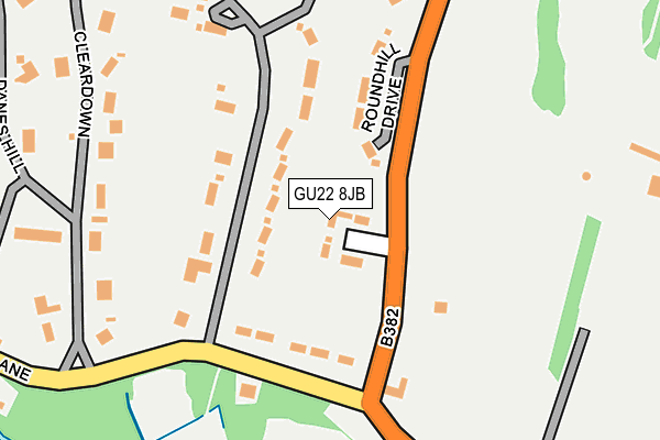 GU22 8JB map - OS OpenMap – Local (Ordnance Survey)