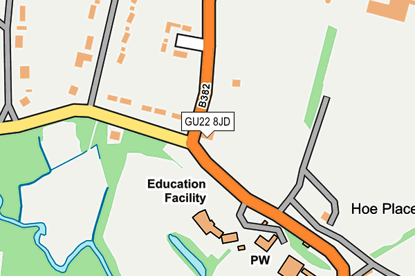 GU22 8JD map - OS OpenMap – Local (Ordnance Survey)