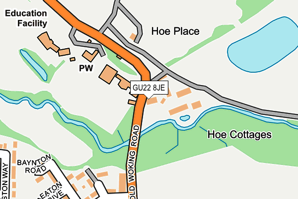 GU22 8JE map - OS OpenMap – Local (Ordnance Survey)